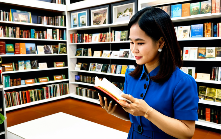 태국의 현대 문학 발전 - **Prompt:** A professional Thai woman author, fully clothed in a modest, stylish dress suitable for ...