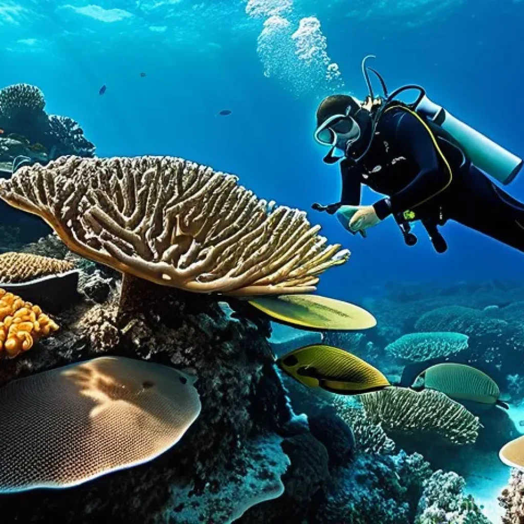태국의 친환경 정책 - **Prompt 1: Underwater Coral Garden Restoration in Thailand**
    "An exquisite underwater scene in ...