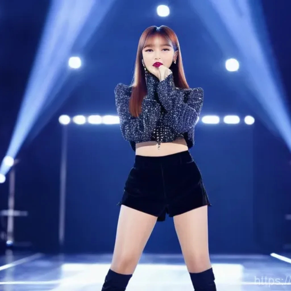 태국 출신 K pop 아이돌 - A dynamic and charismatic K-pop idol, reminiscent of Lisa from BLACKPINK, with stunning stage presen...