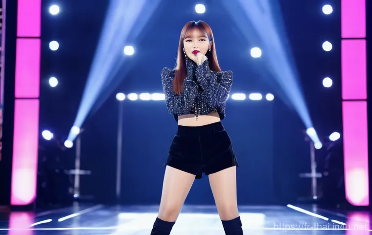 태국 출신 K pop 아이돌 - A dynamic and charismatic K-pop idol, reminiscent of Lisa from BLACKPINK, with stunning stage presen...