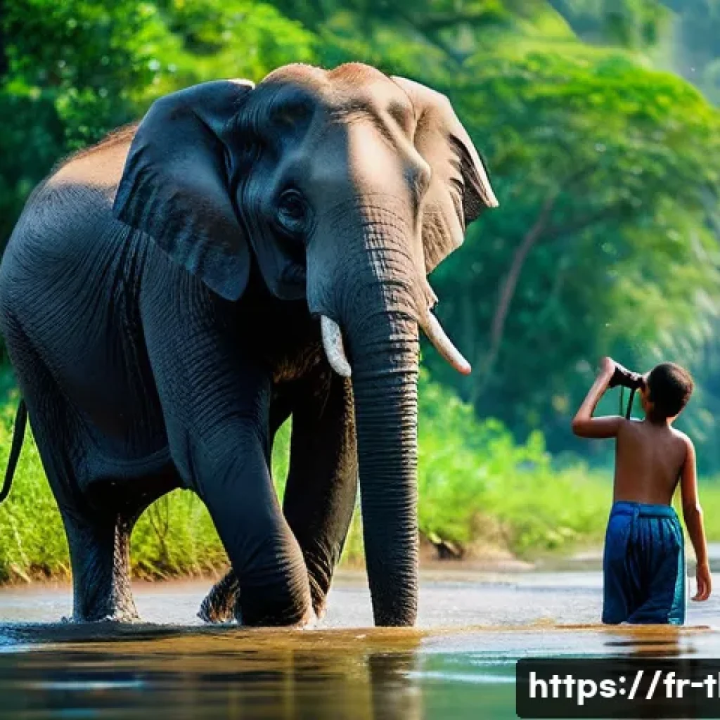 태국의 야생 생태 보호 - **Prompt: Ethical Elephant Sanctuary Observation**
    "A heartwarming scene at an ethical elephant ...
