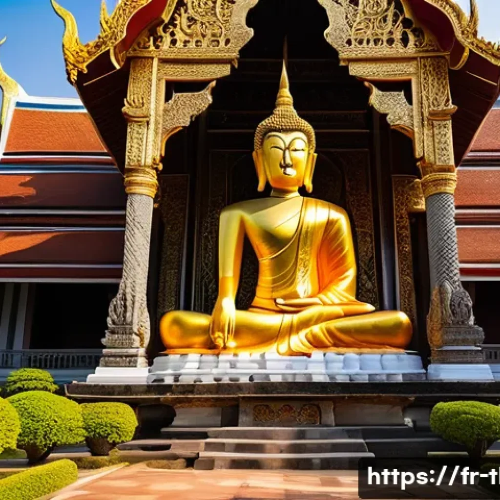 태국의 고대 왕국 - A majestic ancient Thai Buddhist temple complex at sunrise, featuring grand Theravāda-style architec...
